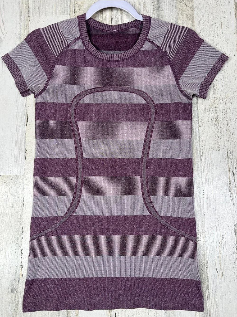lululemon athletica Purple Striped Short-Sleeve Tee